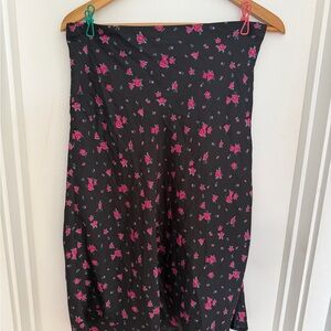 Forever 21 Black Skirt with Pink Floral Accents